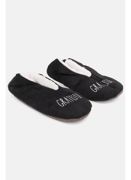 Buy Women Embroidered Slip On Homewear Slippers, Black in UAE