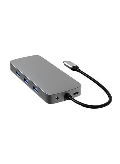 Buy 10 in 1 USB TypeC HUB Two USB Port 2.0 USB 3.0 Space Grey in Saudi Arabia