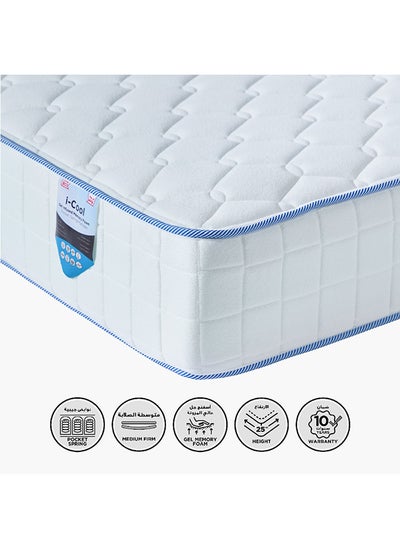 Buy i-Cool Gel Infused King Memory Foam Pocket Spring Mattress 200 x 25 x 180 cm in UAE