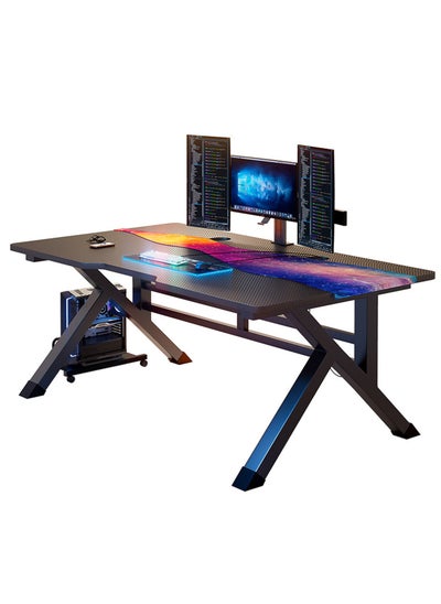 Buy Gaming Desk Computer Desk for Esports Games with Headphone Hook and Cup Holder in Saudi Arabia