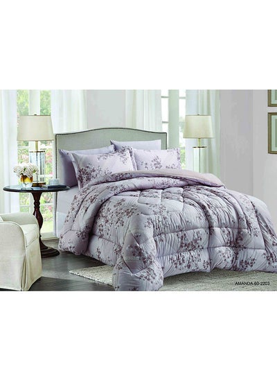 Buy Best Quality 6 Piece King Size Comforter Set Microfiber Multicolour in UAE