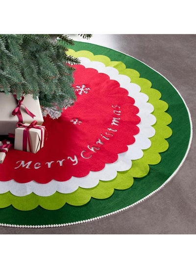 Buy Tree Skirt 40 Inches Suitable for New Year Party Holiday Decoration Christmas (Red and Green) in UAE