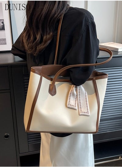 Buy Women's Shoulder Tote Bag Faux Leather Handbag for Women Large Capacity Messenger Fashionable Travel Shoulder Bag for Ladies Girls College Students in Saudi Arabia