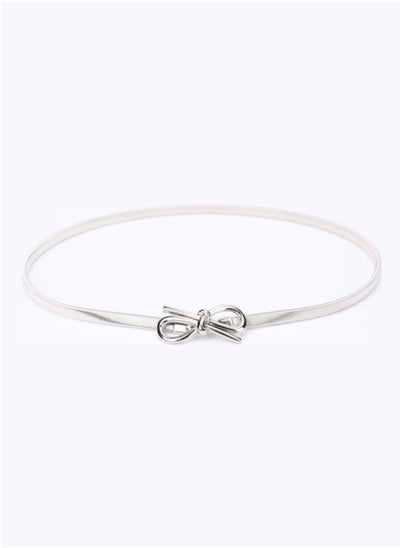 اشتري Front Stretch Skinny Elastic Belt Silver في السعودية