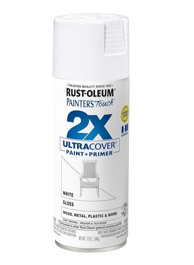 اشتري Rust-Oleum 2X Ultra Cover 12oz Gloss White - Spray Paint, Durable, Smooth Finish في الامارات