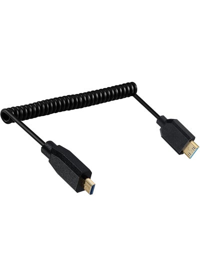 اشتري كابل 8K Mini HDMI إلى Micro HDMI ملفوف إصدار 2.1 مطلي بالذهب Micro HDMI إلى Mini HDMI ذكر إلى ذكر سلك كابل 8K 60Hz 4K 120Hz Earc HDR10 متوافق مع PS5 TV Switch Roku Micro Mini في السعودية