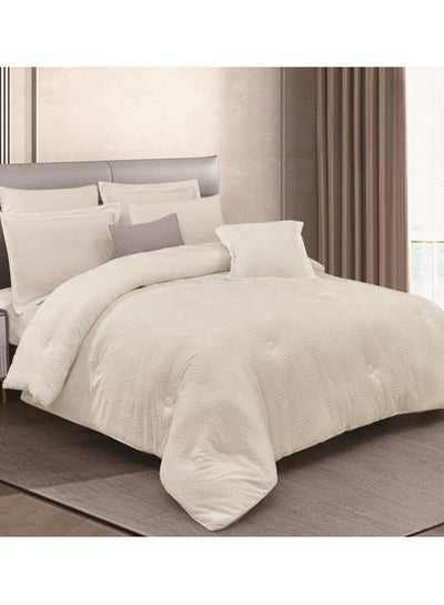 Buy HOURS Plain Comforter Set with a sophisticated pattern 4 Pieces single Size in Saudi Arabia