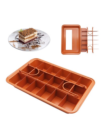 Buy Brownie Pan with Dividers Non-stick Divided Brownie Pan with Removable Loose Bottom Baking Mold Pastry Baking Tool for Birthday Cake Party Dessert Restaurant Kitchen Gadgets Dishwasher Safe in UAE