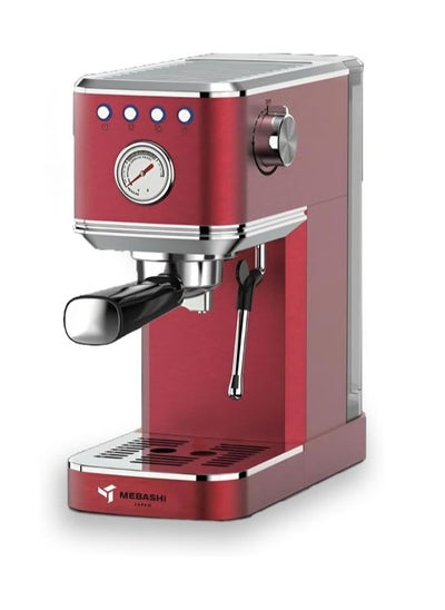 Buy MEBASHI Espresso Coffee Machine - 1.1L, 20 Bar, Thermo Block Heating (ME-ECM2047) (Red) in UAE