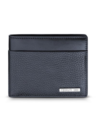 Buy Cerruti 1881 Cannes Navy Bifold Genuine Leather Wallet For Men With 6 Card Slots 110 MM- CEPU06856M-BLU in UAE