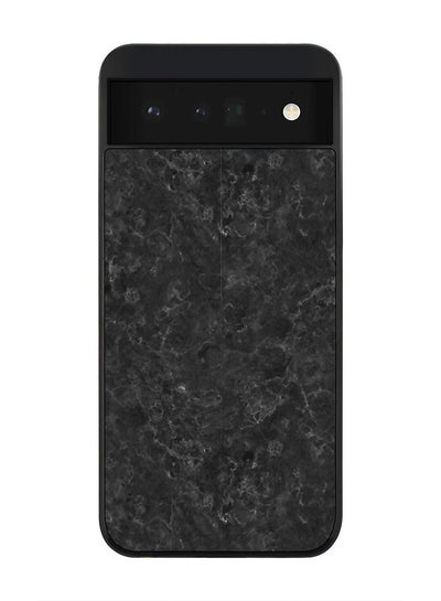 اشتري Rugged Black edge case for Google Pixel 6 5G Slim fit Soft Case Flexible Rubber Edges Anti Drop TPU Gel Thin Cover - Marble Texture Black في الامارات