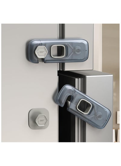 اشتري 5 Pcs Fridge Locks for Toddlers, Child Proof Refrigerator Lock Baby Safety Cabinet Locks for Fridge, Cabinets, Freezer Apply to Max 1"(25mm) Sealing Strip (Clear) في الامارات