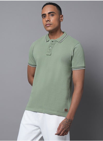 اشتري Polo Collar Short Sleeves Cotton Regular T-shirt في الامارات