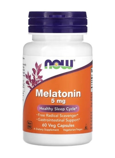 Buy Melatonin 5 Mg For Regular Sleep Cycle 60 Vegetable Capsules in Saudi Arabia