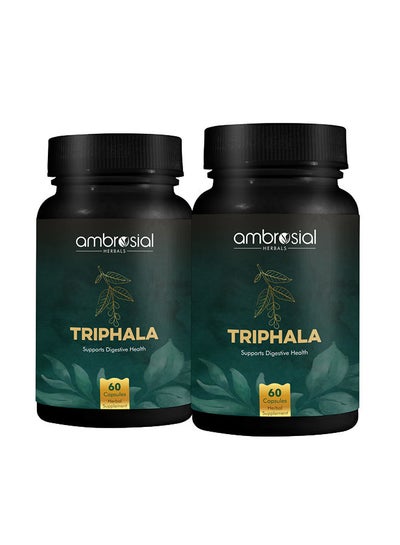 اشتري Triphala Capsules Organic Supplement Improve Digestion Constipation Acidity Ibs And Gastric Issues Vitamin C And Antioxidants Pack Of 2  120 Veg Capsules في الامارات
