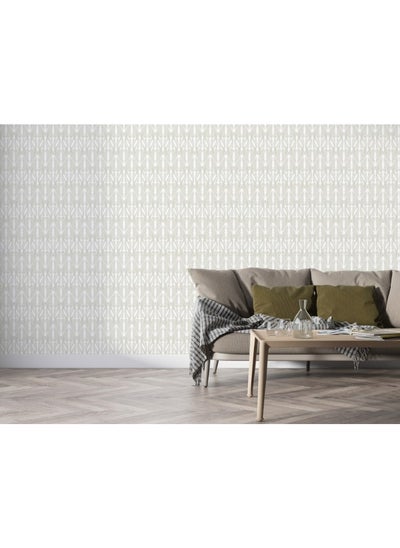 اشتري Delicate Geometric Pattern Fabric Wallpaper Covers An Area ​​Up To 4.2Mx3M With Adhesive And Smoothing Tool في مصر