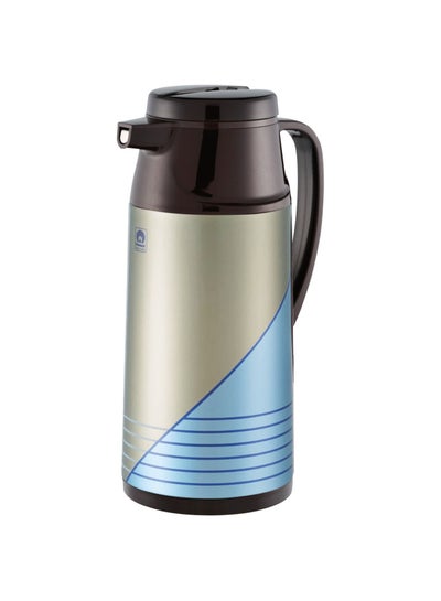 Buy Vacuum Flask Tea Coffee Glass Liner Thermos Japan with Button 138 Blue in UAE