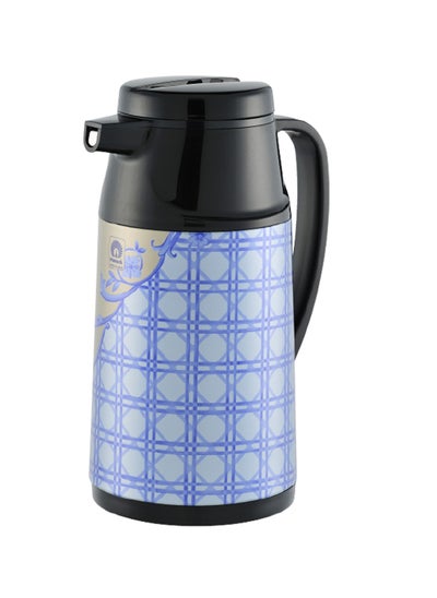 Buy Vacuum Flask Tea Coffee Glass Liner Thermos Japan with Button FS5 Blue in UAE