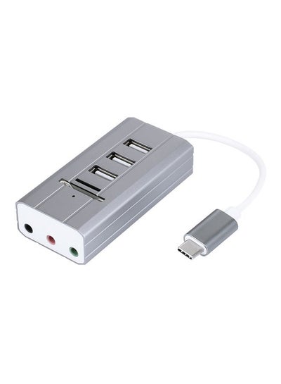 Buy USB Hub Adapter Grey/White in Saudi Arabia