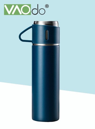 اشتري 316 Stainless Steel Coffee Cup Double-layer Vacuum Insulation Cup Cup Lid Can Drink Water Portable Car Tea Cup Business Coffee Cup Blue في الامارات