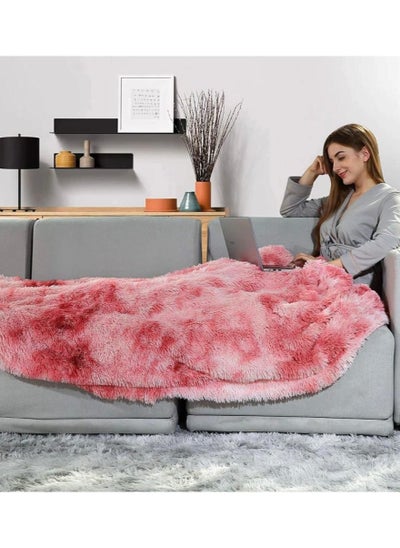 اشتري COMFY SOFT & FLUFFY CLASSIC FUR BLANKET/THROW PINK TYE & DYE في الامارات