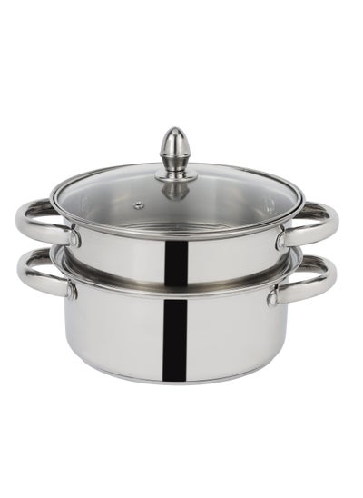 Buy Delcasa 2 Layer Steamer With Glass Lid in UAE