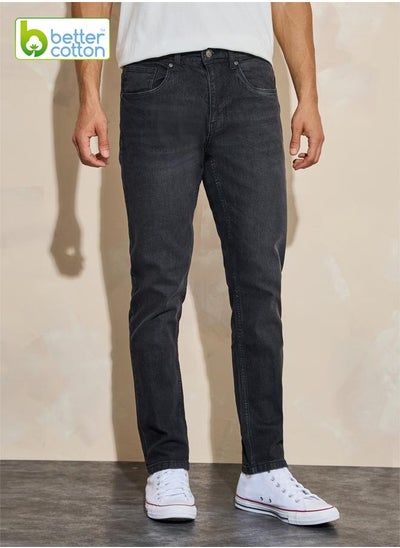 Buy Cotton Stretch 5-Pocket Slim Fit Jeans in Saudi Arabia