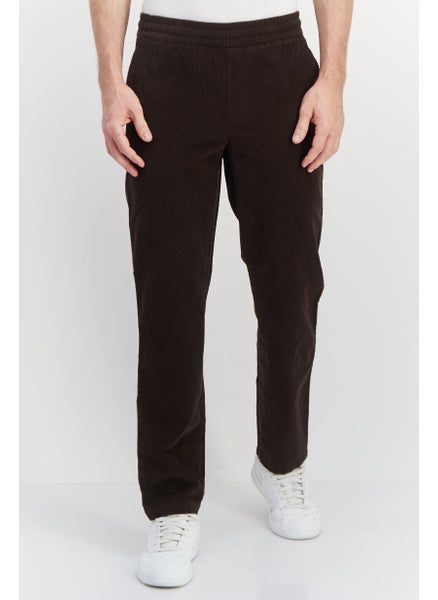 اشتري Men Regular Fit Corduroy Pants, Dark Brown في الامارات