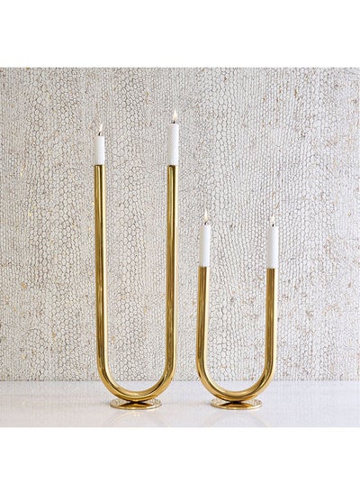 Buy Mréya, Candle Holder Stainless Steel In Gold Electroplated in UAE