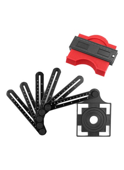 Buy 6-Sided Universal Ruler & Contour Gauge Duplicator Tool Black/Red in Saudi Arabia