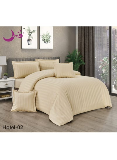 Buy Striped Hotel Bed Sheet One and A Half 4 Pieces Microfiber 170x220 CM in Saudi Arabia