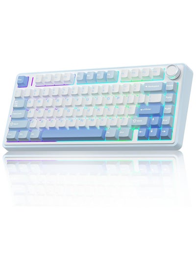 Buy F75 75% Wireless Mechanical Keyboard,Gasket Hot Swappable Custom Keyboard,Pre-lubed Graywood V3 Switches RGB Backlit Gaming Keyboard,2.4GHz/Type-C/BT5.0 Mechanical Keyboard in UAE