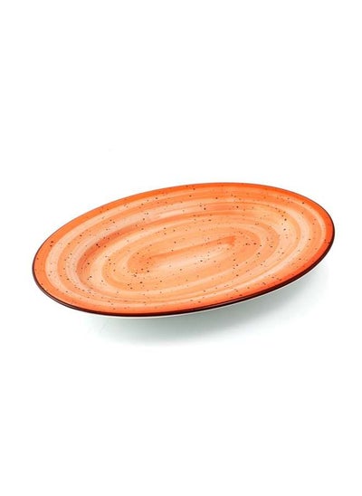 اشتري Color Glaze Porcelain Oval Plate 35 cm,Orange في الامارات