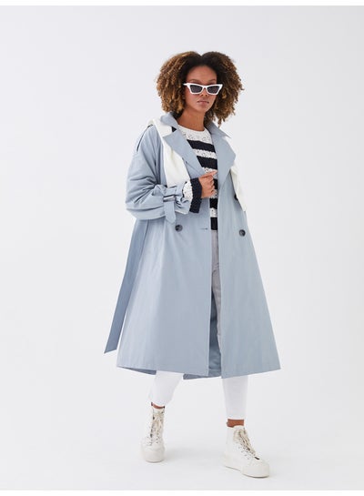 Buy Jacket Collar Regular Long Sleeve Women's Trench Coat in Egypt