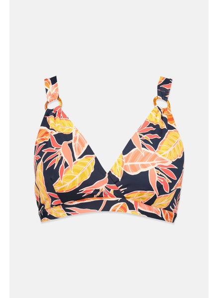 Buy Women Non Padded Floral Print Bikini Top, Pink and Navy Combo in Saudi Arabia