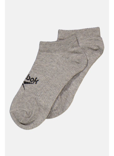 اشتري Men 1 Pair Brand Logo Low Cut Socks, Grey/Black Combo في الامارات