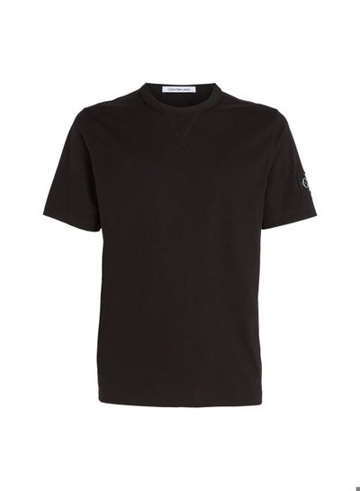 Buy Men's T-shirt Regular, Cotton, Black in UAE