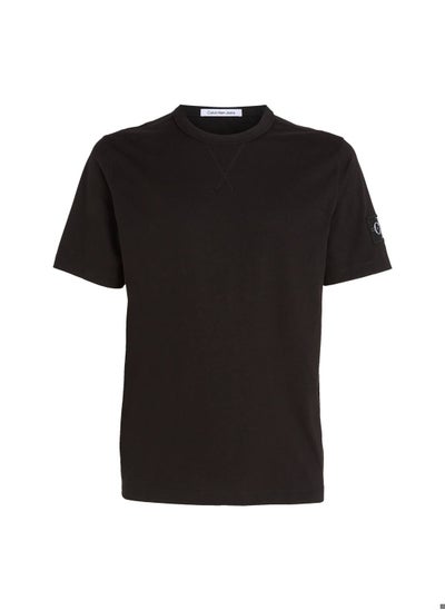 Buy Men's T-shirt Regular, Cotton, Black in UAE