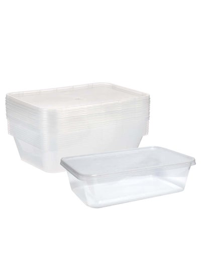 اشتري 650ml Disposable Microwave Containers with Airtight Lids - BPA-Free, Leakproof, Stackable (Pack of 5) في الامارات