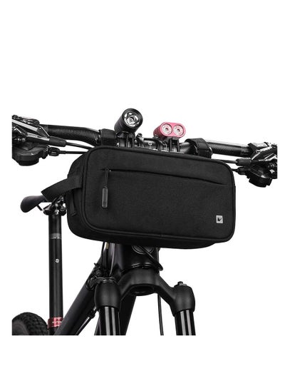 اشتري Bike Handlebar Bag, Multifunctional Waterproof Mountain Crossbar Front Bag Road Basket Bicycle Frame Waist Shoulder Professional Cycling Accessories في السعودية