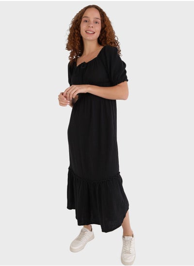 Buy Scoop Neck Ruched Dress in UAE