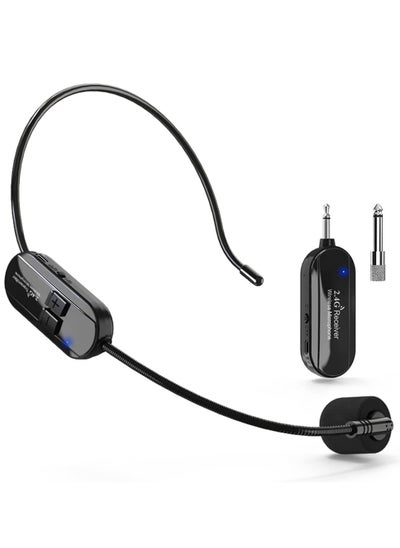 Buy Wireless Microphone Headset and Handheld Mic Combo, 160ft Range, 2.4G Dual-Mode Headset Microphone for Voice Amplifier, PA System, Teaching, Singing, Fitness in UAE