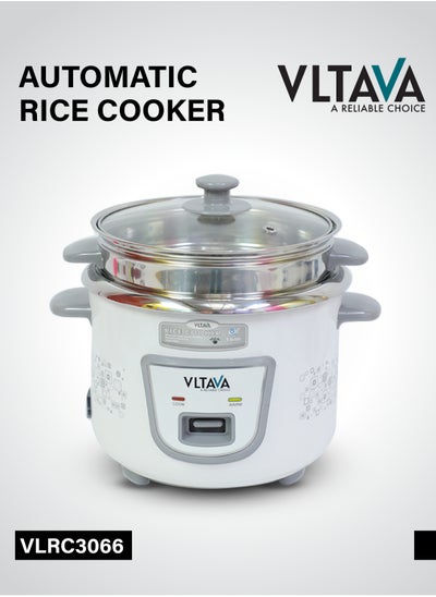 Buy Stainless Steel Rice Cooker 1.5Ltr, Automatic Cooking, Cool Touch Body, One Touch Button, 500W / VLRC3066 White in Saudi Arabia