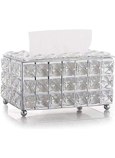 Buy Tissue Case Storage Box Crystal Paper Container - Shinning Silver in Egypt