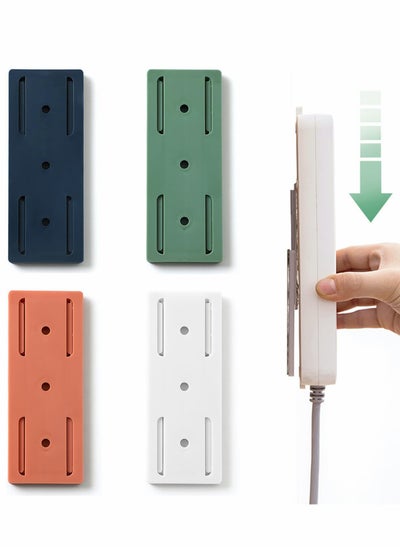 اشتري Self Adhesive Power Strip Holder 4pcs Self Adhesive Socket Organizer, Holder, Simplest Mount For Board, Remote Control Stored In The Kitchen, Home And Office في السعودية