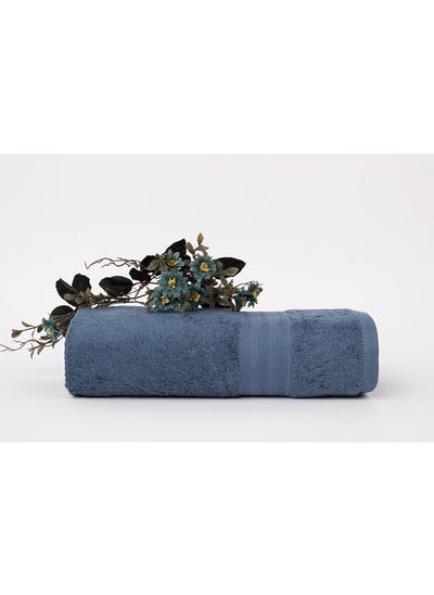 اشتري Infinity 500 Gsm 100% Cotton Terry Fancy Border 1 Hand Towel 70X140 CmSoft Touch Extra Absorbent-Blue في الامارات