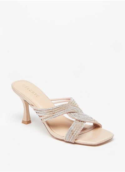 اشتري Womens Embellished Slip-On Sandals with Stilletto Heels في السعودية