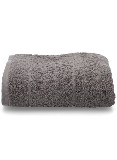 Buy Jacquard Texture Soft Highly Absorbent and Quick Drying Bath Towel Zinc 70 x 140cm in Saudi Arabia