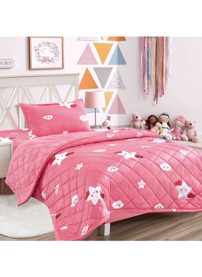 Buy 3-Pieces Kids Winter Comforter Set Single Size 160x210Cm Printed Bedding Set Includes Comforter, Fitted Sheet and Pillow Shams in Saudi Arabia