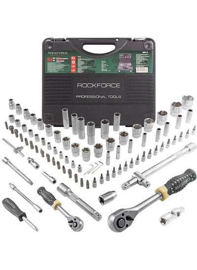 اشتري ROCKFORCE Socket set 94 pcs in a plastic case with metal clasps 1/2'', 1/4'' (4-32mm) Drive 6-Point Socket في الامارات